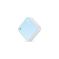 TP-Link TL-WR802N N300 WLAN nano-router (draagbaar, accesspoint, tv-adapter, repeater, router, client, 300 Mbit/s (2,4 GHz), Media, FTP server), blauw/wit - thumbnail