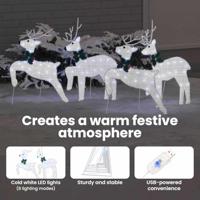 VidaXL Led rendieren 4 pcs zilver stof - thumbnail