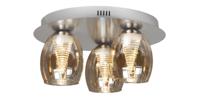Highlight PlafondlampNebula nikkel 3-lichts amber glas - P6431.28 - thumbnail