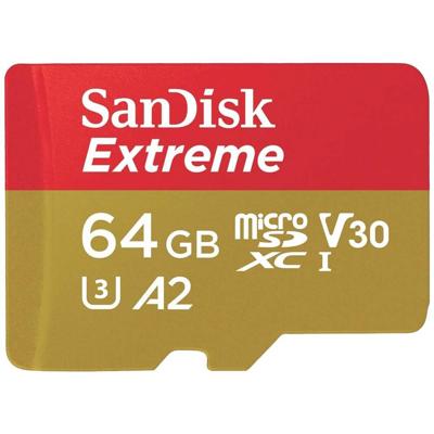 SanDisk Extreme MicroSDXC 64GB SD Adapter Action