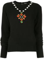 Chanel Pre-Owned 1995 intarsia knit jumper - Black - thumbnail