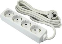 Entac TCD RA 4-voudig 5meter snoer wit - thumbnail