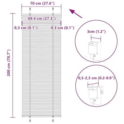 Pliss rolgordijn 70x200 cm stofbreedte 69,4 cm polyester crme - thumbnail