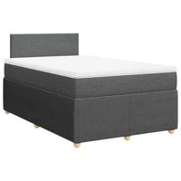 Boxspring met matras stof donkergrijs 120x190 cm - thumbnail