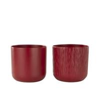 J-Line bloempot Gen - keramiek - rood - XL - 2 stuks - Ø 20.5 cm - thumbnail