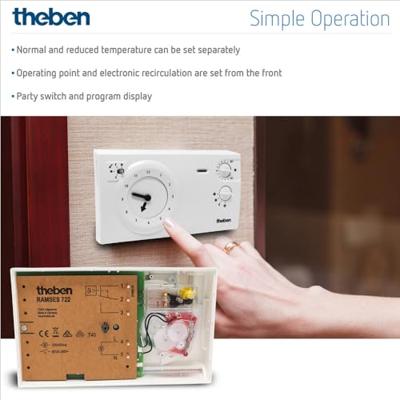 Theben 7220030 RAMSES 722 Kamerthermostaat Montagewijze: Opbouw (op muur) Weekprogramma 1 stuk(s)