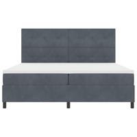 Boxspring bed met matras Donkergrijs 200 x 200 cm Fluweel - thumbnail