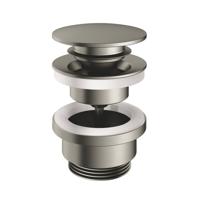 Clickwaste Hotbath Gal Afvoerplug met Schroef Rond Geborsteld Nikkel PVD - thumbnail