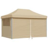 Partytent inklapbaar pop-up met 4 zijwanden beige - thumbnail