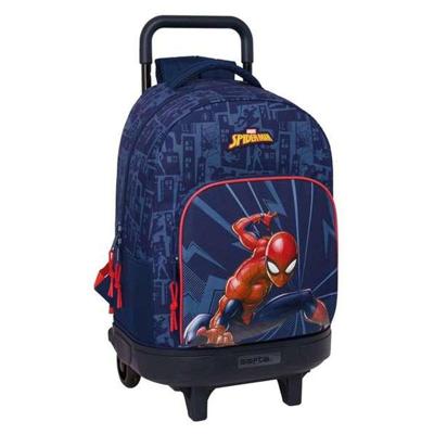 Schoolrugzak met Wielen Spider-Man Blauw 33 x 45 x 22 cm