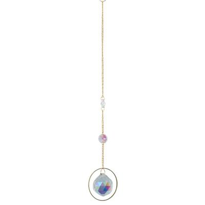 Feng Shui Regenboog Hanger Facet Bol Flower of Life Goudkleurig (31