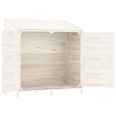 Tuinschuur 102x52x112 cm massief vurenhout wit