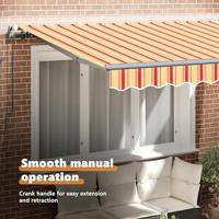 VidaXL Inklapbaar zonnescherm geel 350 x 200 cm stof - thumbnail