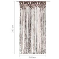 VidaXL Gordijn macramé 140x240 cm katoen taupe - thumbnail