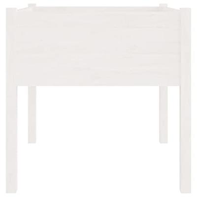 VidaXL Plantenbak 70x70x70 cm massief grenenhout wit
