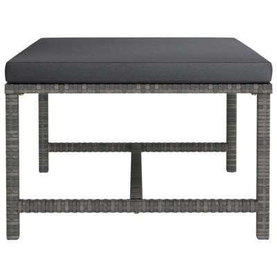 12-delige Loungeset met kussens poly rattan grijs