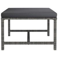 12-delige Loungeset met kussens poly rattan grijs - thumbnail