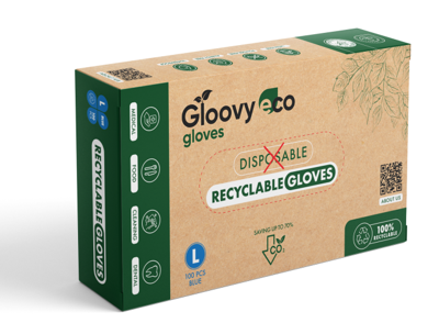 Gloovy Eco Recyclebare Handschoenen Blauw L Gloovy Eco Recyclebare Handschoenen Blauw L