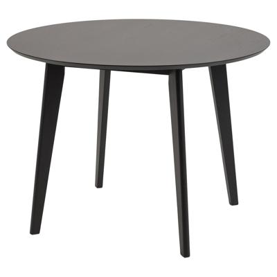Bendt Ronde Eettafel 'Torkil' 105cm Eikenfineer, kleur Zwart