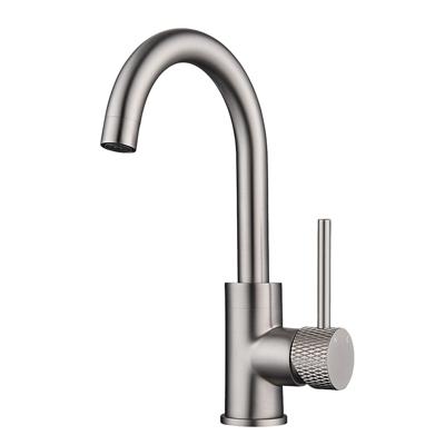 Wastafelmengkraan Aquasplash Ridged Gebogen met Draaibare Uitloop RVS Aquasplash