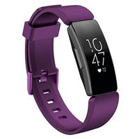 By Qubix - Compatible met Fitbit Inspire 1 / HR/Ace 2 siliconen bandje met gesp - Maat: Large - paars - Compatible fitbit bandje - thumbnail