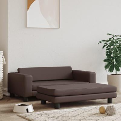 VidaXL Hondenmand met verlengstuk 100x50x30 cm kunstleer bruin VidaXL Hondenmand met verlengstuk 100x50x30 cm kunstleer bruin