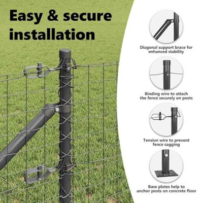 VidaXL Afrasteringspaal 7 pcs grijs staal