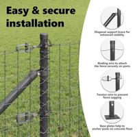 VidaXL Afrasteringspaal 7 pcs grijs staal - thumbnail