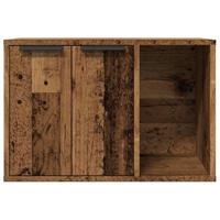 Kattenbakkast 60x40x40 cm bewerkt hout oud houtkleurig - thumbnail