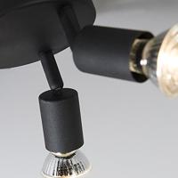 QAZQA Industriële spot zwart kantelbaar rond 3-lichts - Jeany - thumbnail