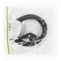 Voedingskabel | Schuko-stekker haaks - Open kabeleinde | 3,0 m | Zwart - thumbnail