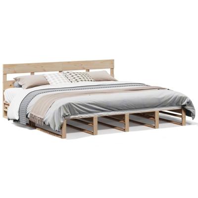 Bedframe zonder matras massief grenenhout 200x200 cm