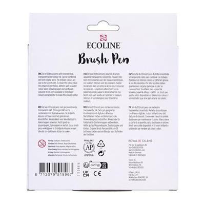 Bruynzeel Ecoline brush pen set portret, 10 kleuren