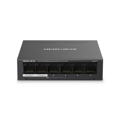 Mercusys MS106LP netwerk-switch Managed Fast Ethernet (10/100) Power over Ethernet (PoE) Zwart