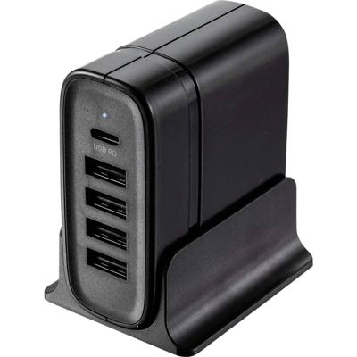 VOLTCRAFT UC-5ACX001 USB-oplader 41.5 W 4x USB-A, 1x USB-C USB PD Zwart Binnen USB Power Delivery (USB-PD)