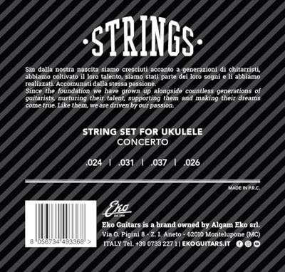 EKO Strings Ukulele Concerto Medium snarenset voor concert ukelele