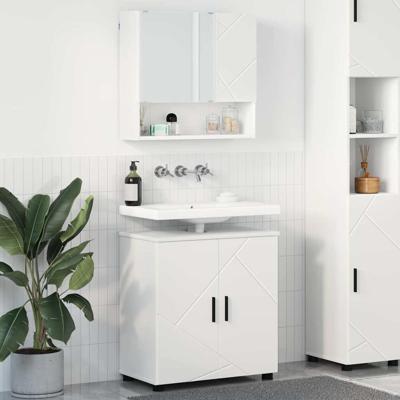 Badkamermeubelset 2 pcs Wit 61 x 35 x 64 cm Bewerkt hout