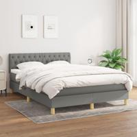 Boxspring met matras stof donkergrijs 140x190 cm - thumbnail