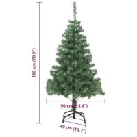 VidaXL Kerstboom met 300 led met standaard groen 180 cm pvc - thumbnail