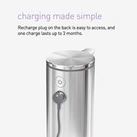 Simplehuman Zeepdispenser Sensor Oplaadbaar 266 ml RVS Glimmend Zilver - thumbnail