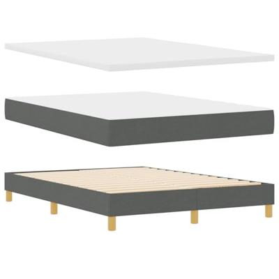 Boxspring Bed met Matras & LED Donkergrijs 140x200 cm Stof