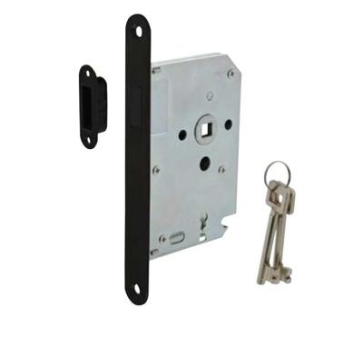 Intersteel | Woningbouw magneet klavier dag- en nachtslot 55mm | Voorplaat Afgerond | Zwart Intersteel | Woningbouw magneet klavier dag- en nachtslot 55mm | Voorplaat Afgerond | Zwart