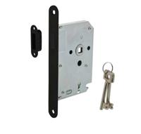 Intersteel | Woningbouw magneet klavier dag- en nachtslot 55mm | Voorplaat Afgerond | Zwart - thumbnail