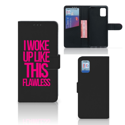 Samsung Galaxy A31 Hoesje met naam Woke Up - Origineel Cadeau Zelf Maken