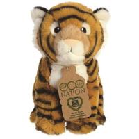 Aurora knuffeltijger Eco Nation 24 cm pluche oranje - thumbnail