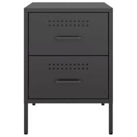 Nachtkastjes 2 st 36x39x50,5 cm staal zwart - thumbnail