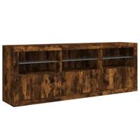 Dressoir met LED-verlichting 181,5x37x67 cm gerookt eikenkleur - thumbnail