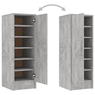 Schoenenkast 32x35x92 cm bewerkt hout betongrijs - thumbnail