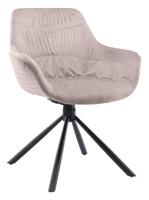 Artistiq Draaibare Eetkamerstoel 'Tyonna' Velvet, kleur Roze - thumbnail