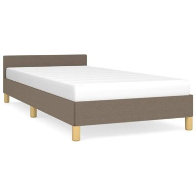 Bedframe met hoofdeinde zonder matras 90x190 cm stof taupe